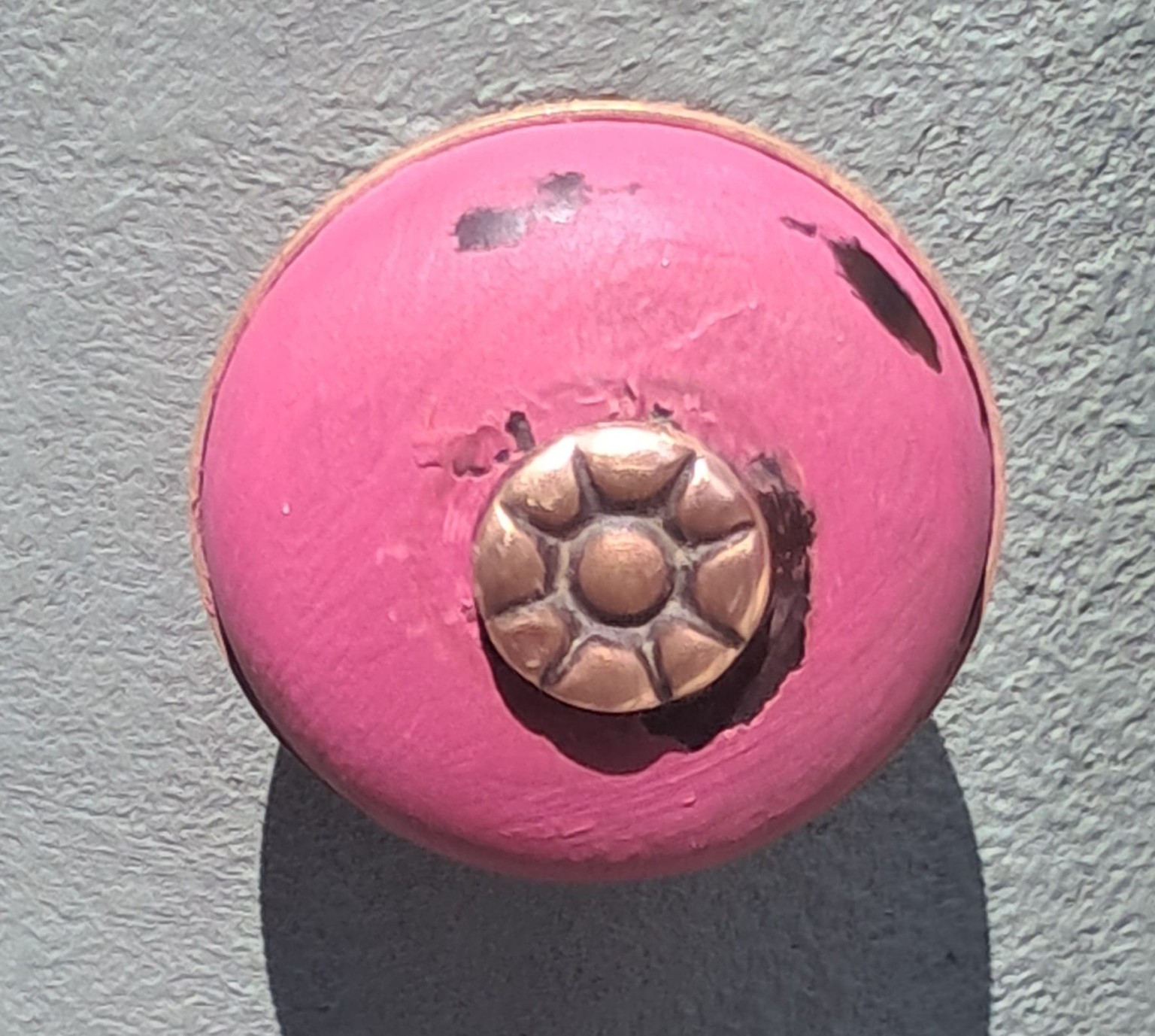 Dettaglio del pomello rosa di Rosalia